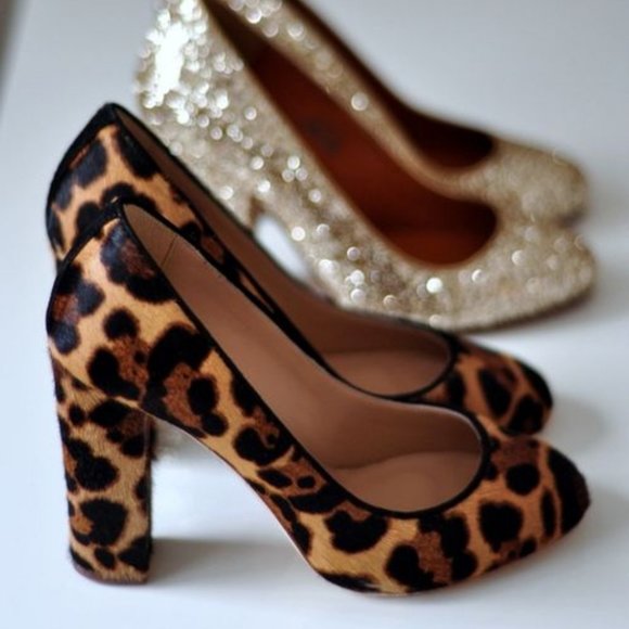 JCrew Collection Etta Calf Hair Pumps Size US 9.5 Hazelnut Leopard - Picture 2 of 10